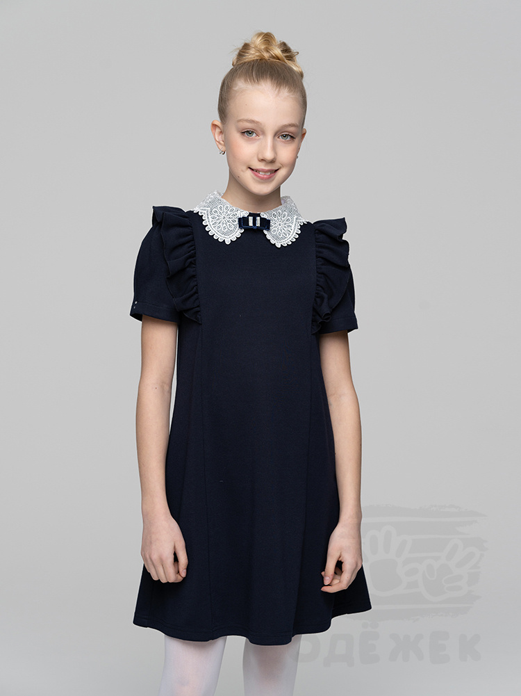 1098Q Платье школьное с коротким рукавом 1098Q